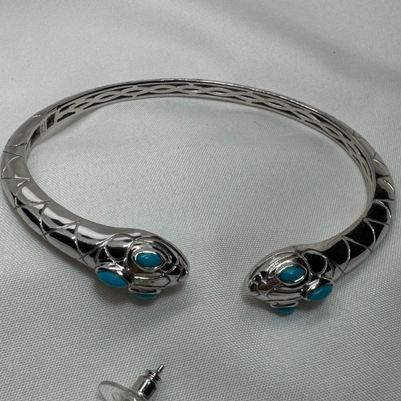 NEW!!!! Sleeping Beauty Turquoise Snake Theme Cuff and Earring Set. - Picture 4 of 9